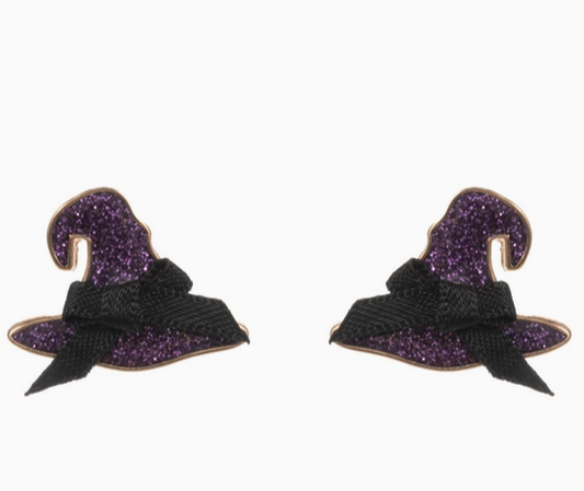 Witch Hat Stud Earrings 🪄💜 image 1