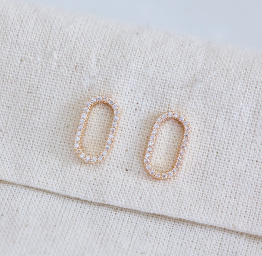 Luxe Oval Crystal Studs image 1
