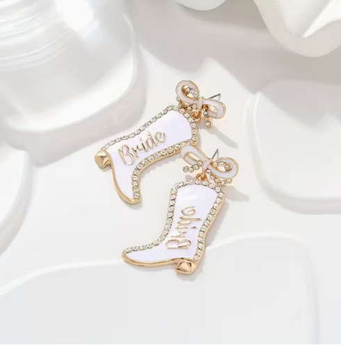 “Boot-Scootin’ Bride” Earrings image 0