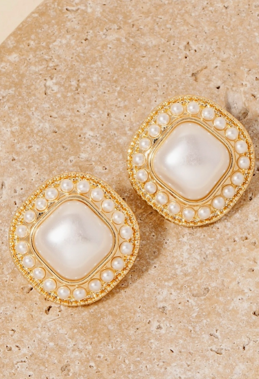 Regal Pearl Cushion Studs image 0