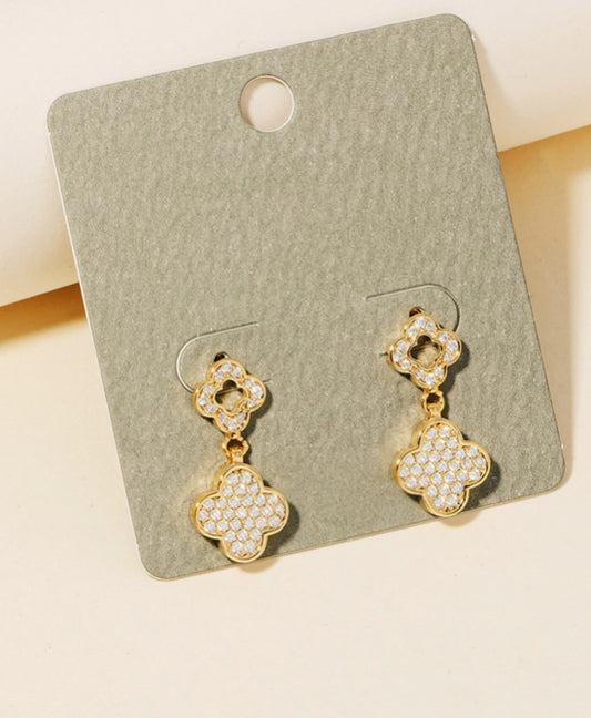 Golden Clover Drop Earrings image 0