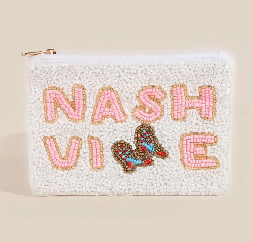 Beaded “Nashville” Coin Purse – Butterfly Boot Design image 0