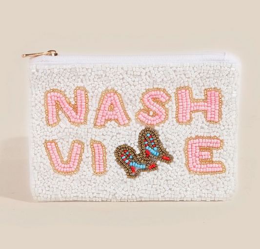 Beaded “Nashville” Coin Purse – Butterfly Boot Design image 0