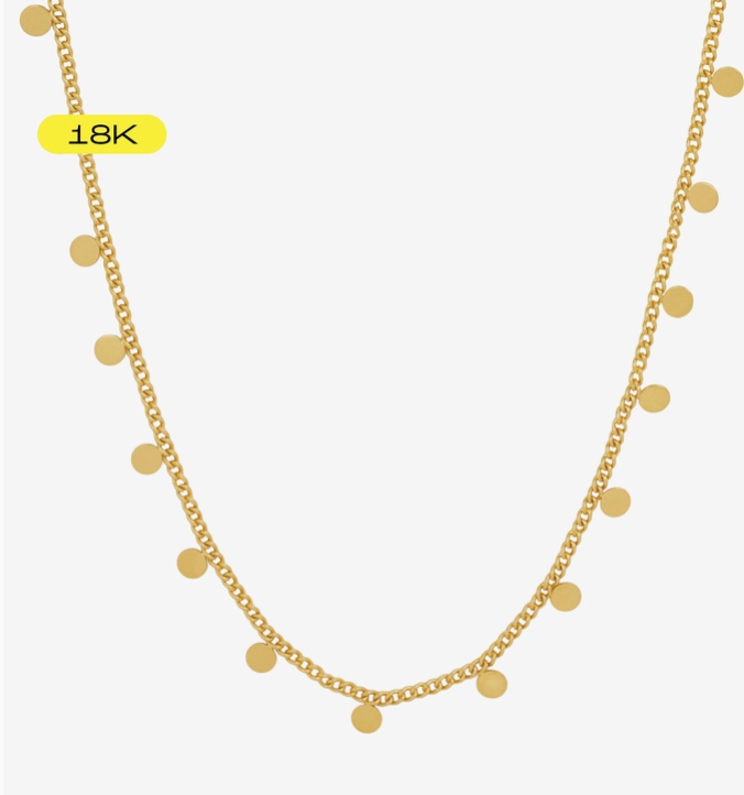 18K Gold Dot Dangle Necklace image 0