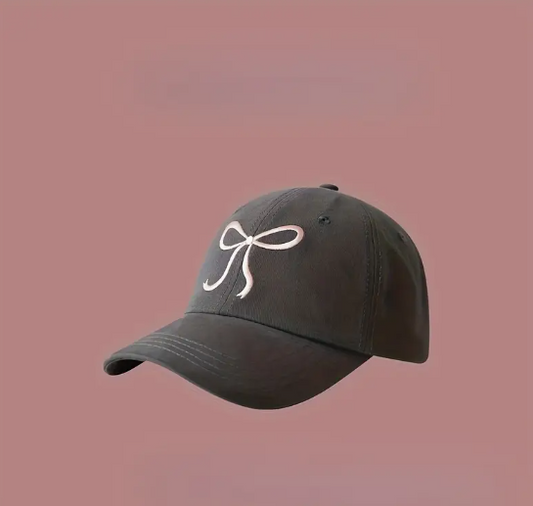 Cozy Hat with Pink Bows – Choose Gray or Black! 🎀🖤💖 image 0