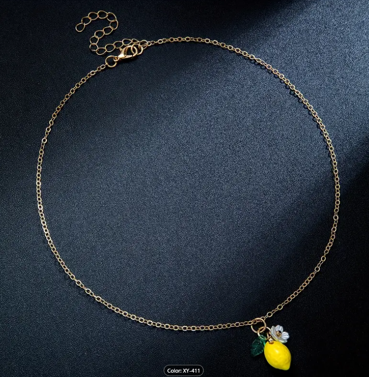 🍋 Lemon Pendant Necklace image 1