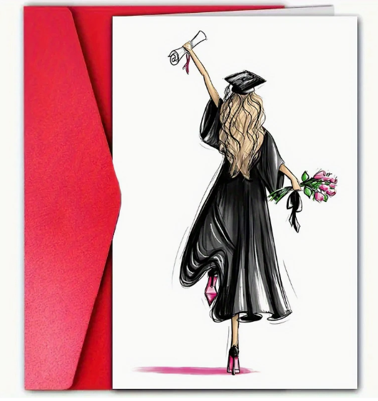 🎓 Blonde Grad Girl Graduation Card 🎓 image 0