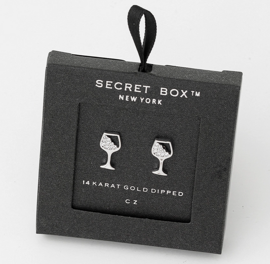 Cheers to Style – Wine Glass Stud Earrings image 0