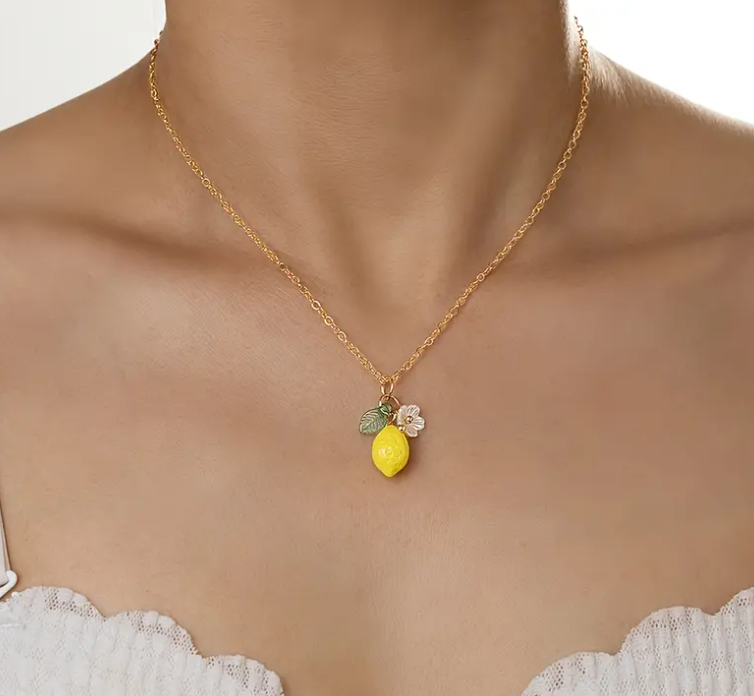 🍋 Lemon Pendant Necklace image 0