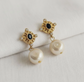 Vintage Inspired Freshwater Pearl Cubic Zirconia Dangle Earr image 0