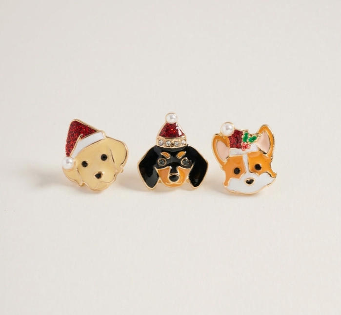 “Santa Paws” Holiday Dog Earrings image 1