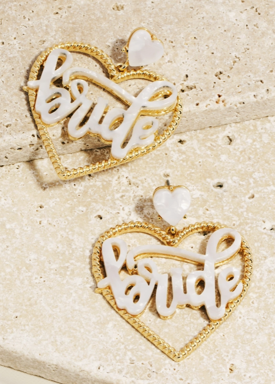 Bride Heart Statement Earrings image 0