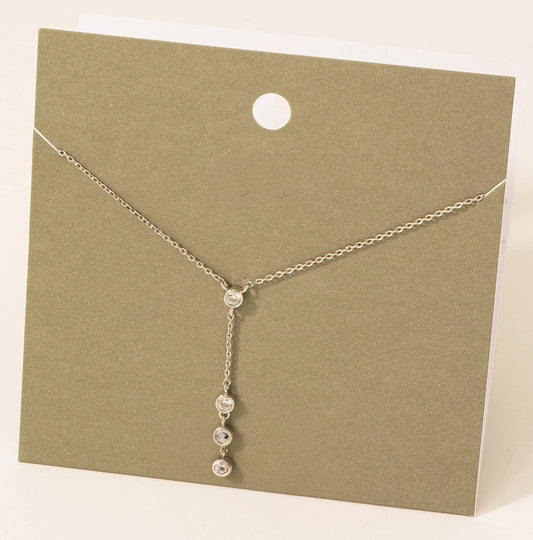 Silver Drop Crystal Necklace image 0