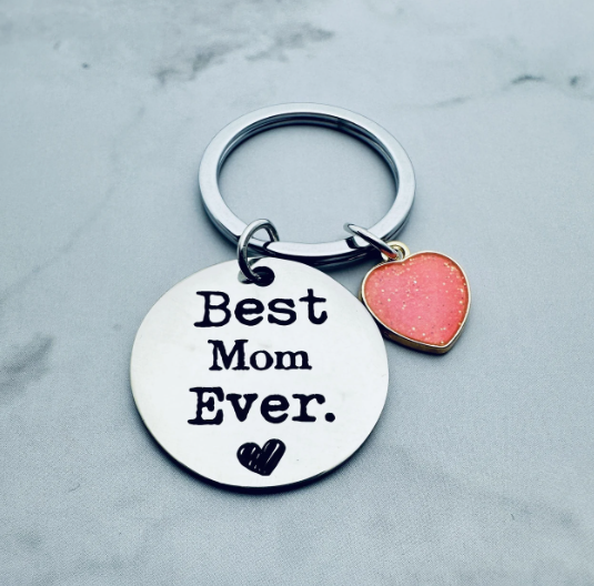 "Best Mom Ever" Keychain – A Sweet Daily Reminder 🤍 image 1