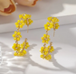 Beaded Flower Hoop Earrings image 3