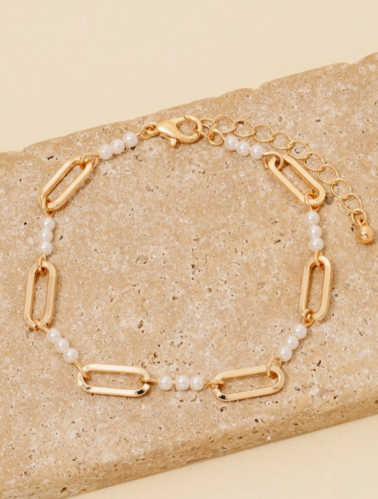 Pearl & Link Bracelet 🤍✨ image 0
