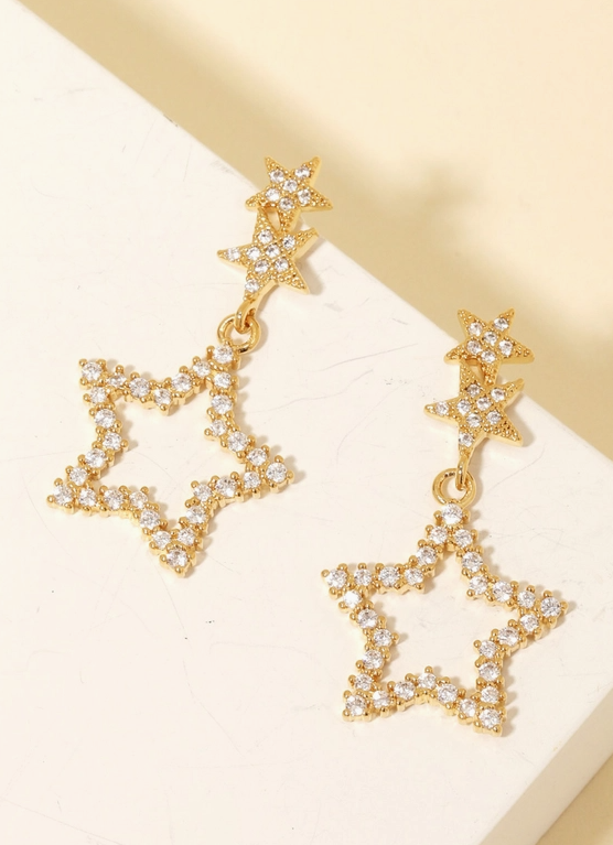 Twinkle Trio Star Drop Earrings image 0