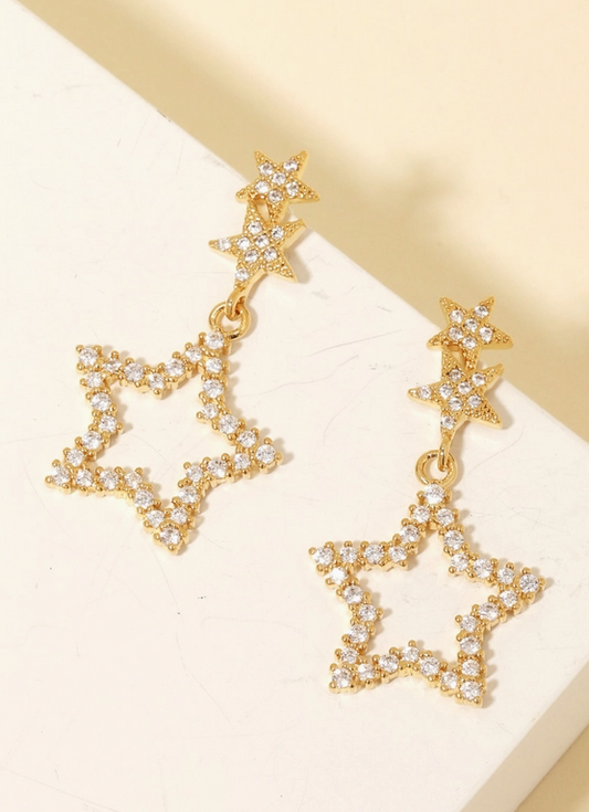 Twinkle Trio Star Drop Earrings image 0